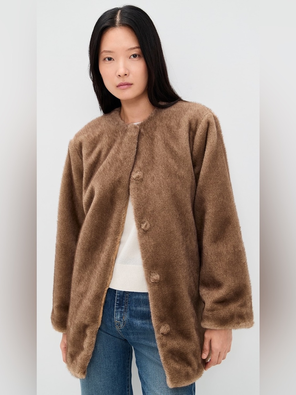 Reformation Devin Faux Fur Coat